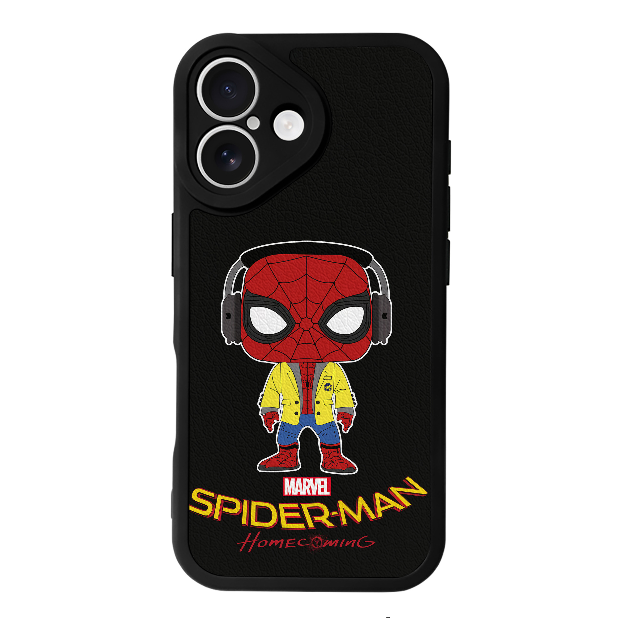 （画像用） Spider Man スパイダーマン 【iPhone 16シリーズ対応】シリコンスマホケース（レザー調） 材質：シリコン